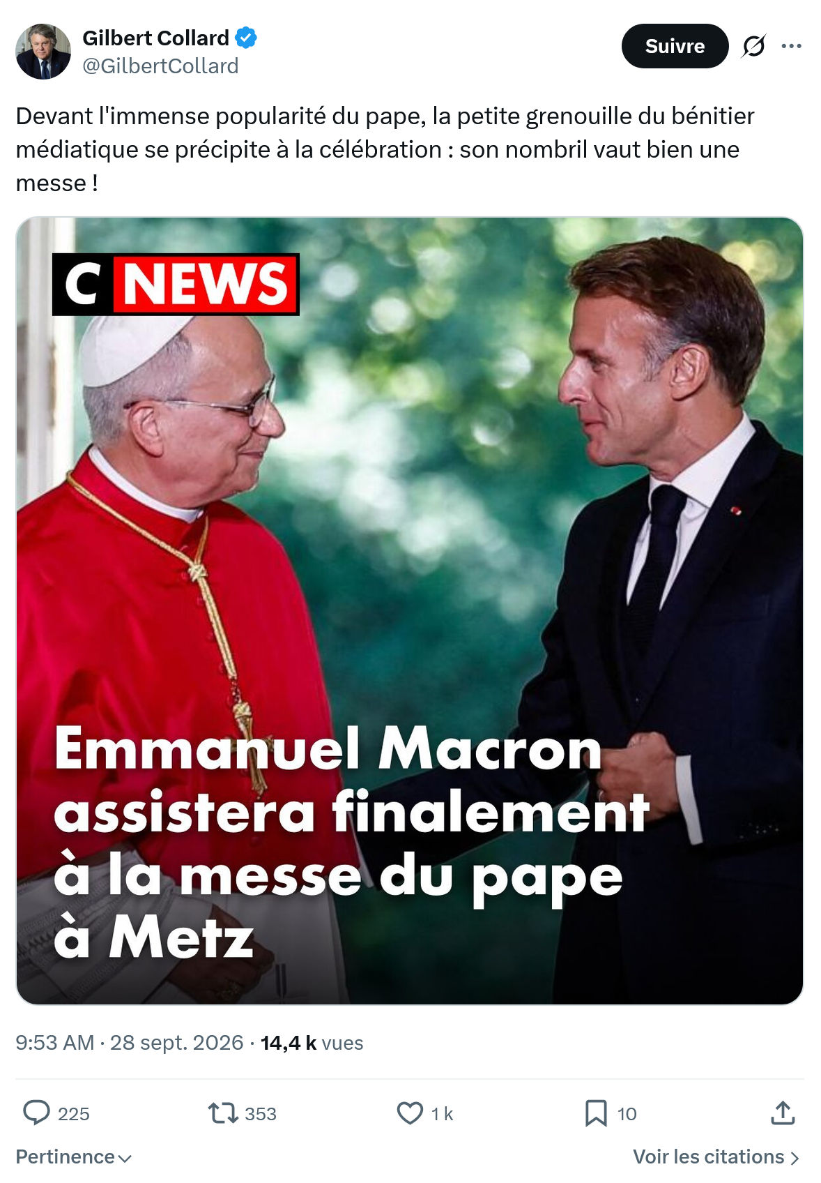 Gilbert Collard: Devant l'immense popularité...