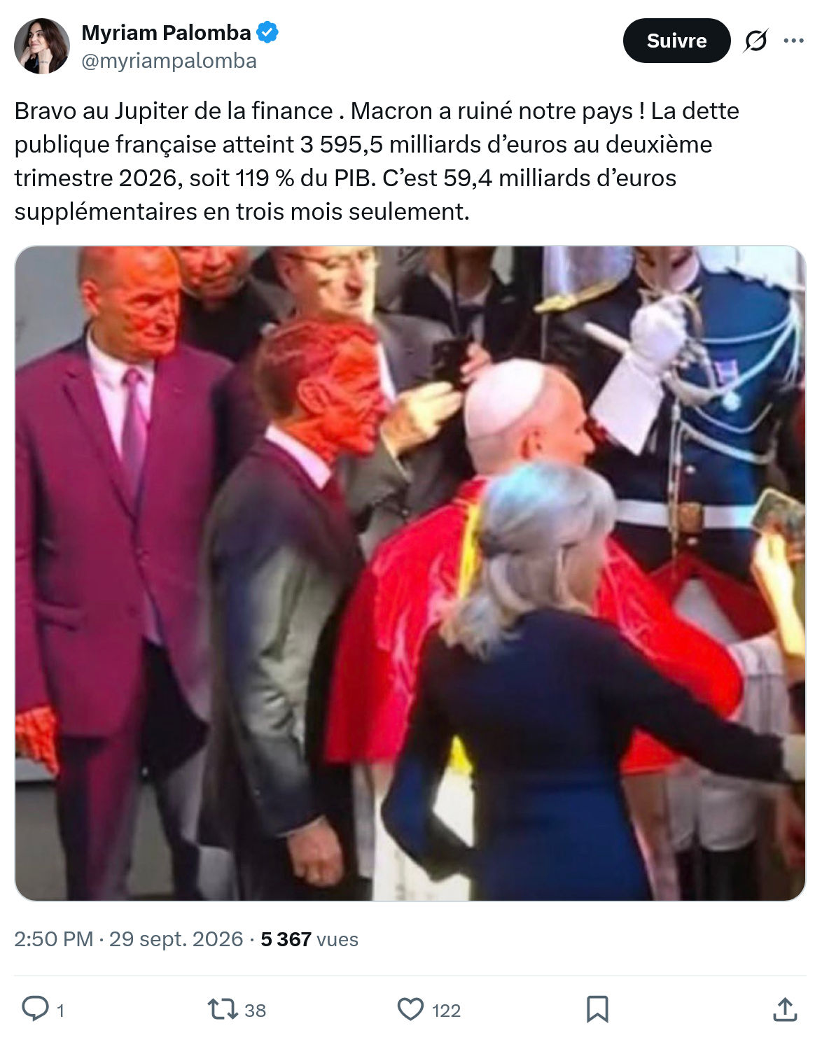 Myriam Palomba: Bravo au Jupiter de la finance...