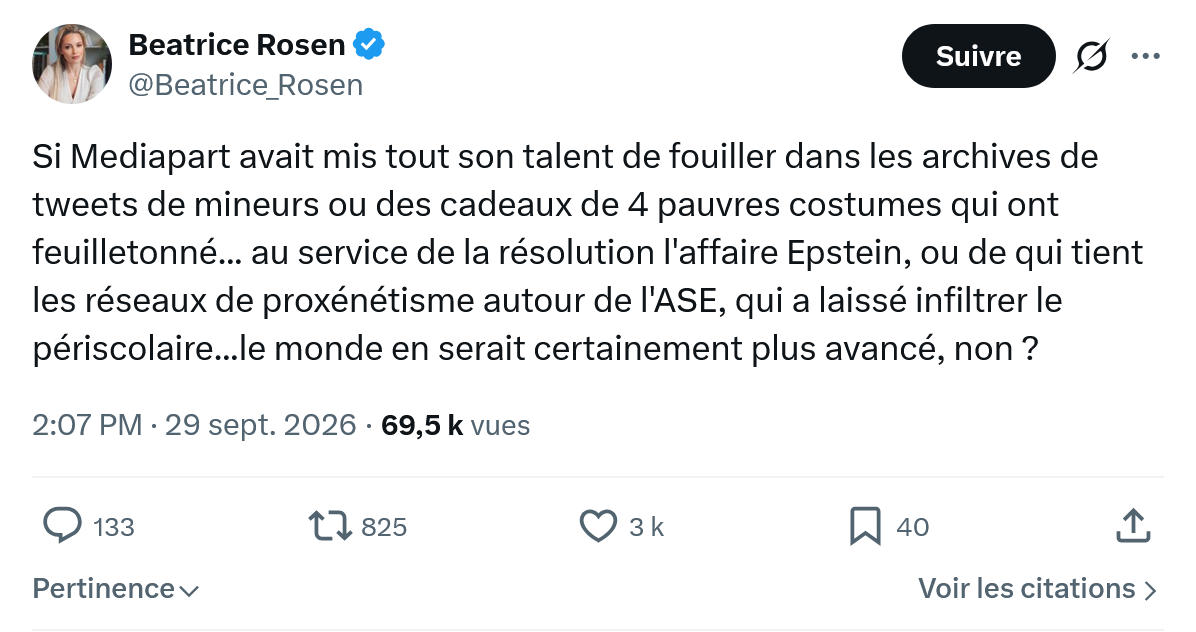 Béatrice Rosen: Si Mediapart avait mis...