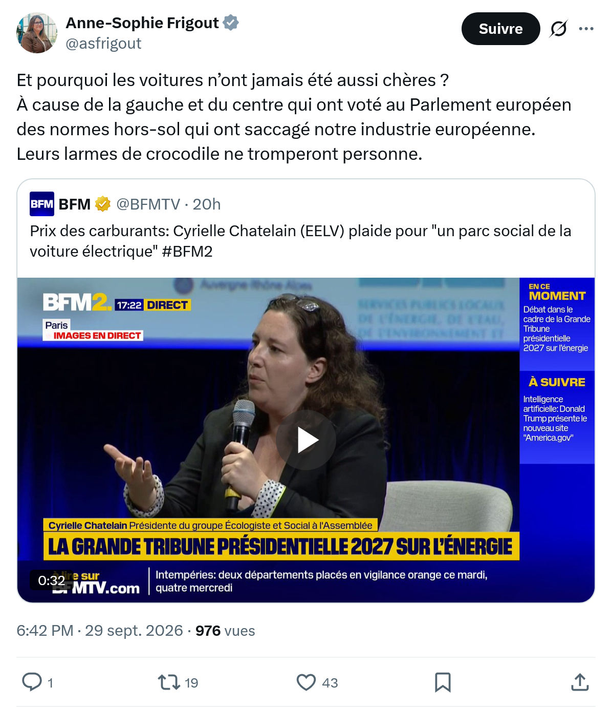 Anne-Sophie Frigout: Et pourquoi les voitures...