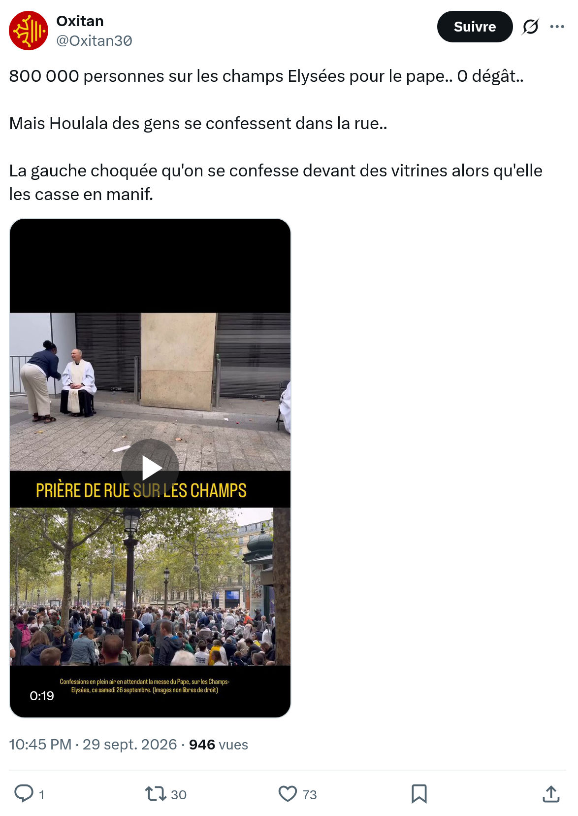 Oxitan: 800 000 personnes sur les champs...