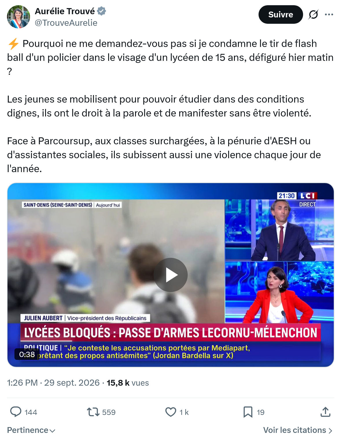 Aurélie Trouvé: Pourquoi ne me demandez-vous...