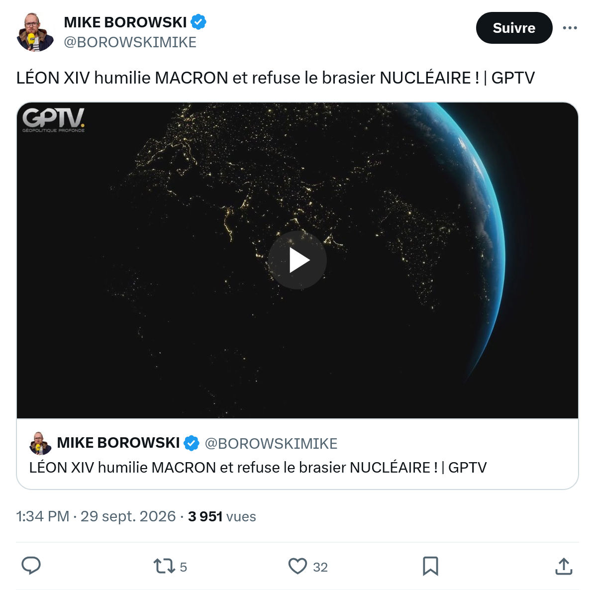 Mike Borowski: LÉON XIV humilie MACRON...