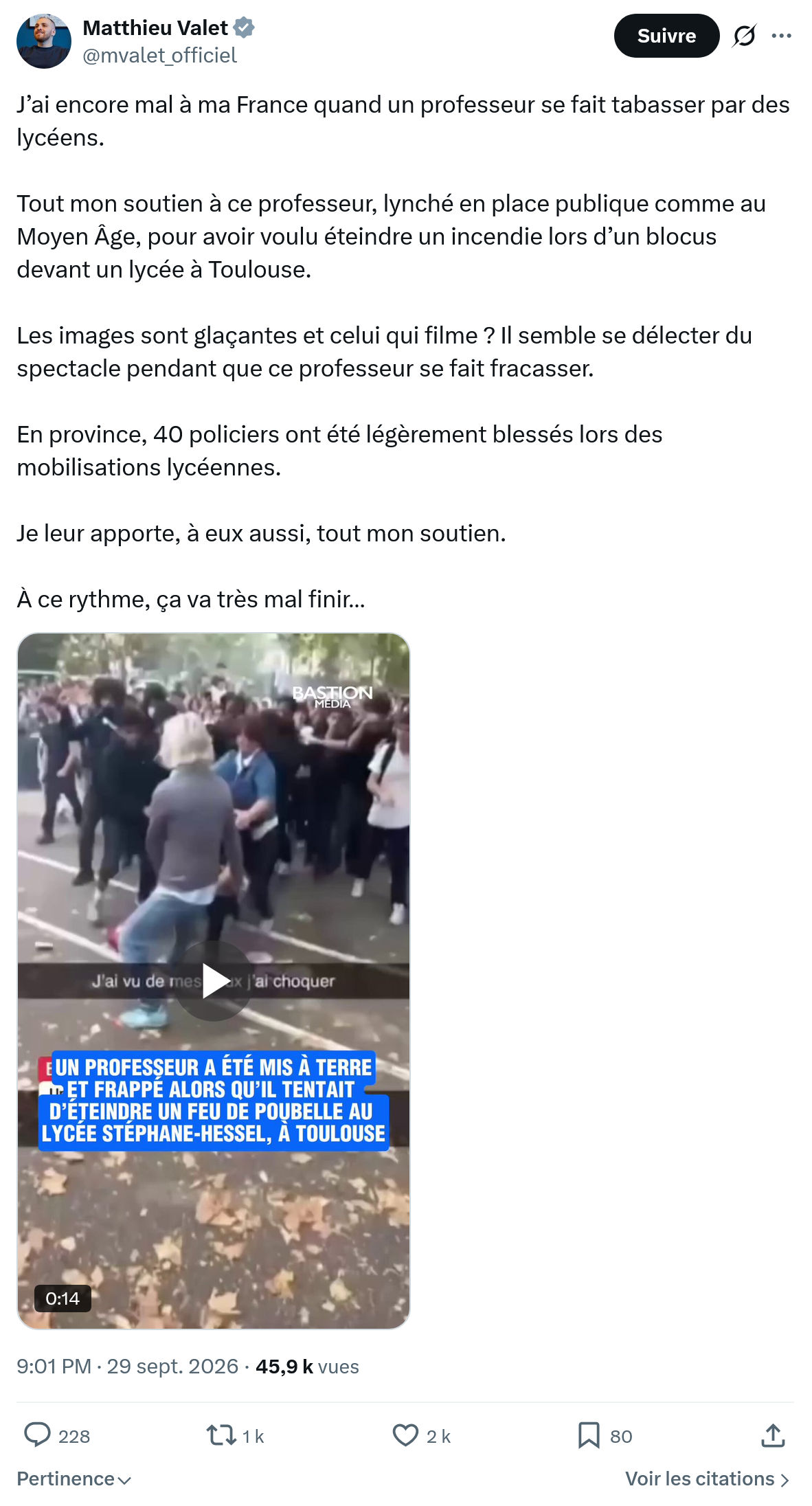 Matthieu Valet: J’ai encore mal à ma France...