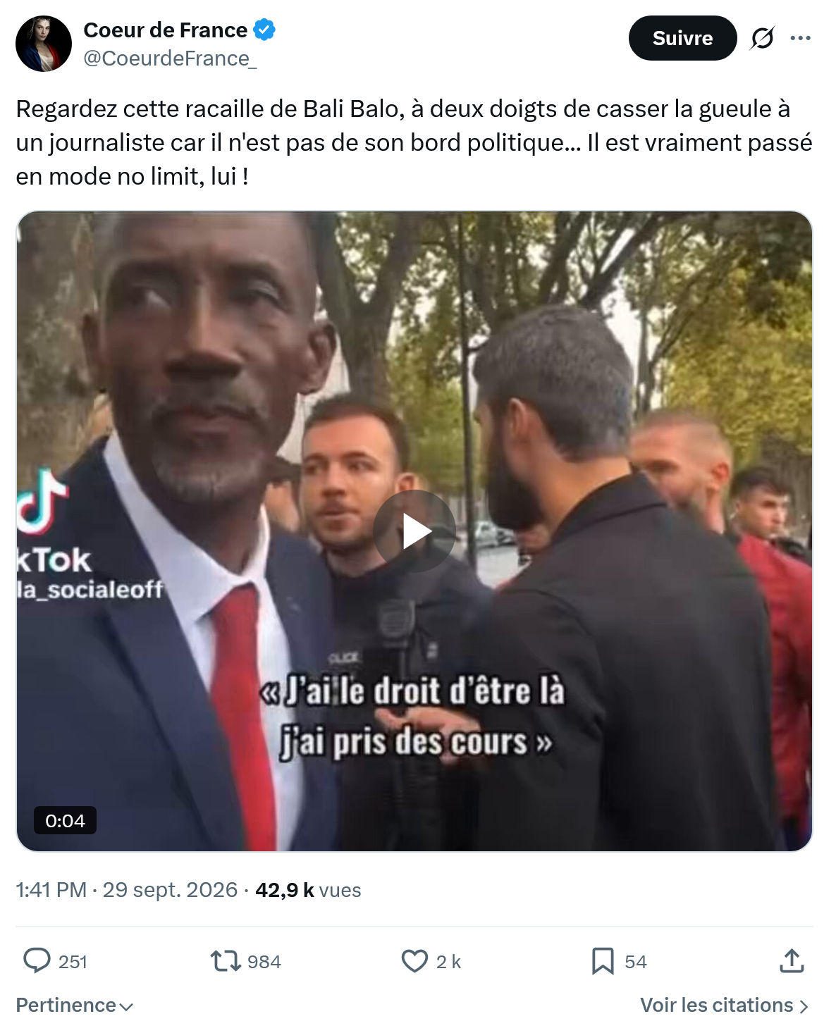 Coeur de France: Regardez cette racaille...