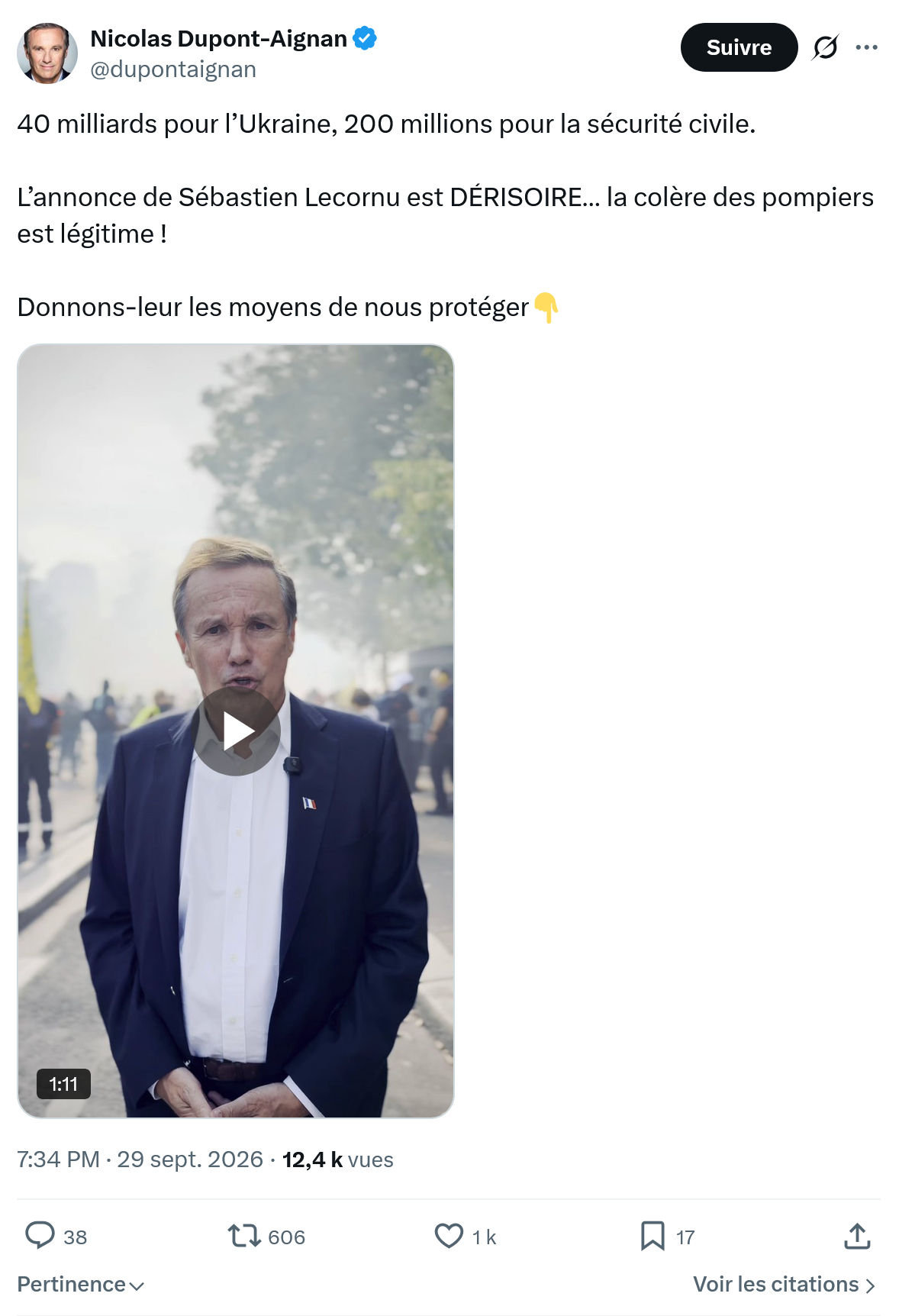 Nicolas Dupont-Aignan: 40 milliards pour l’Ukraine...