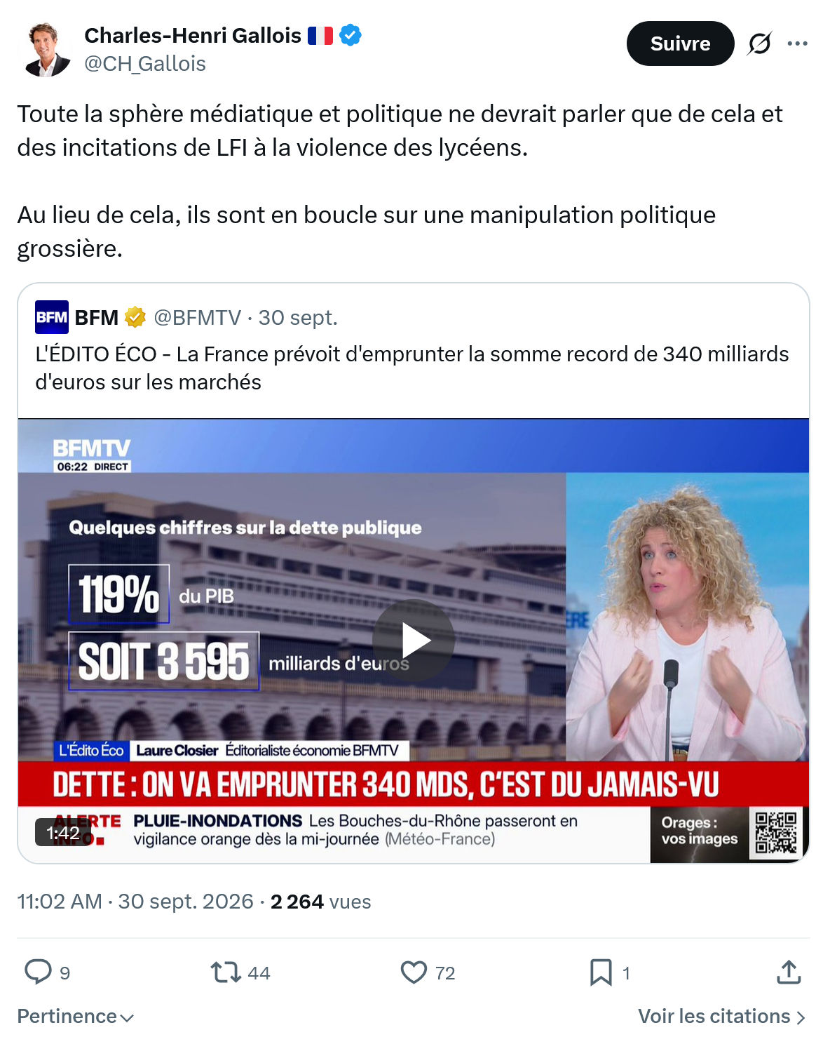 Charles-Henri Gallois: Toute la sphère médiatique...