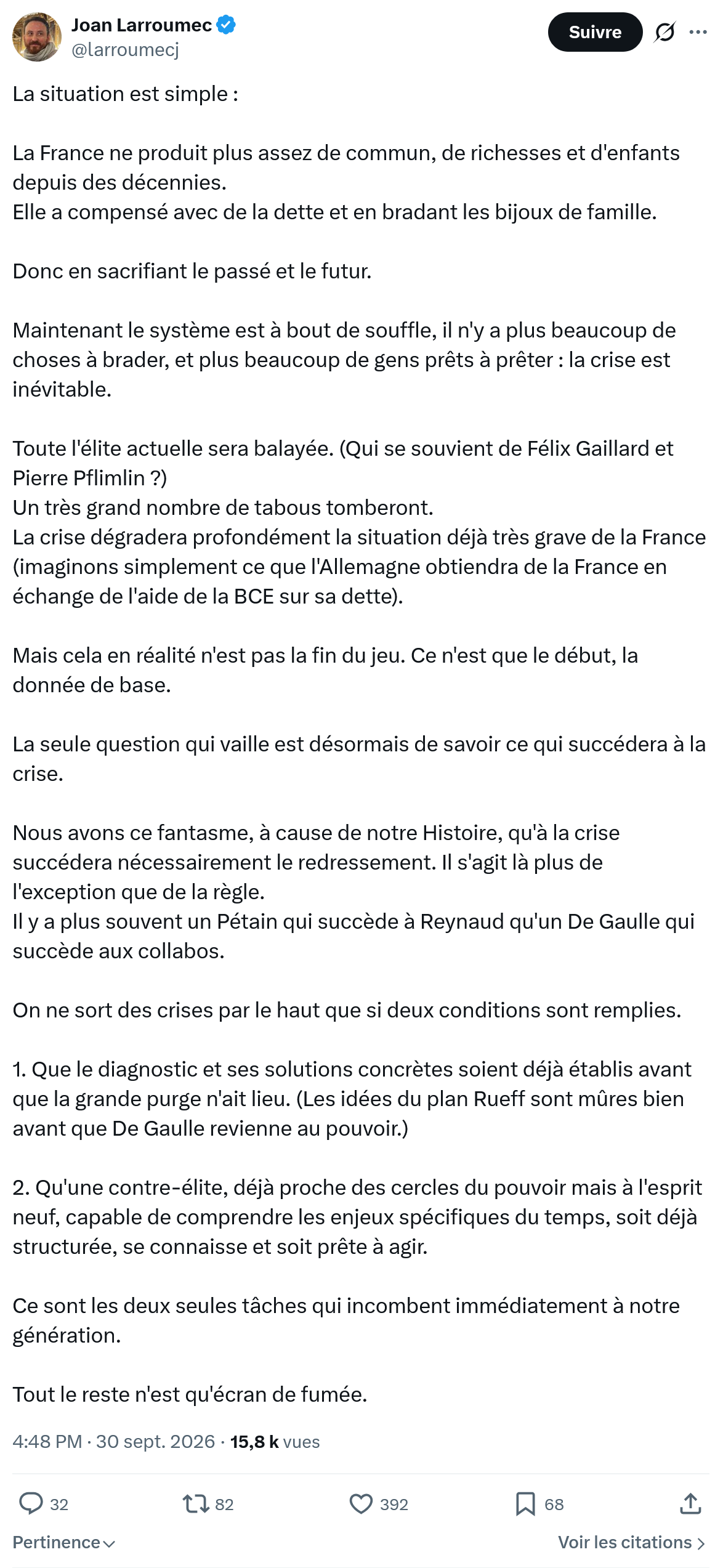 Joan Larroumec: La situation est simple...