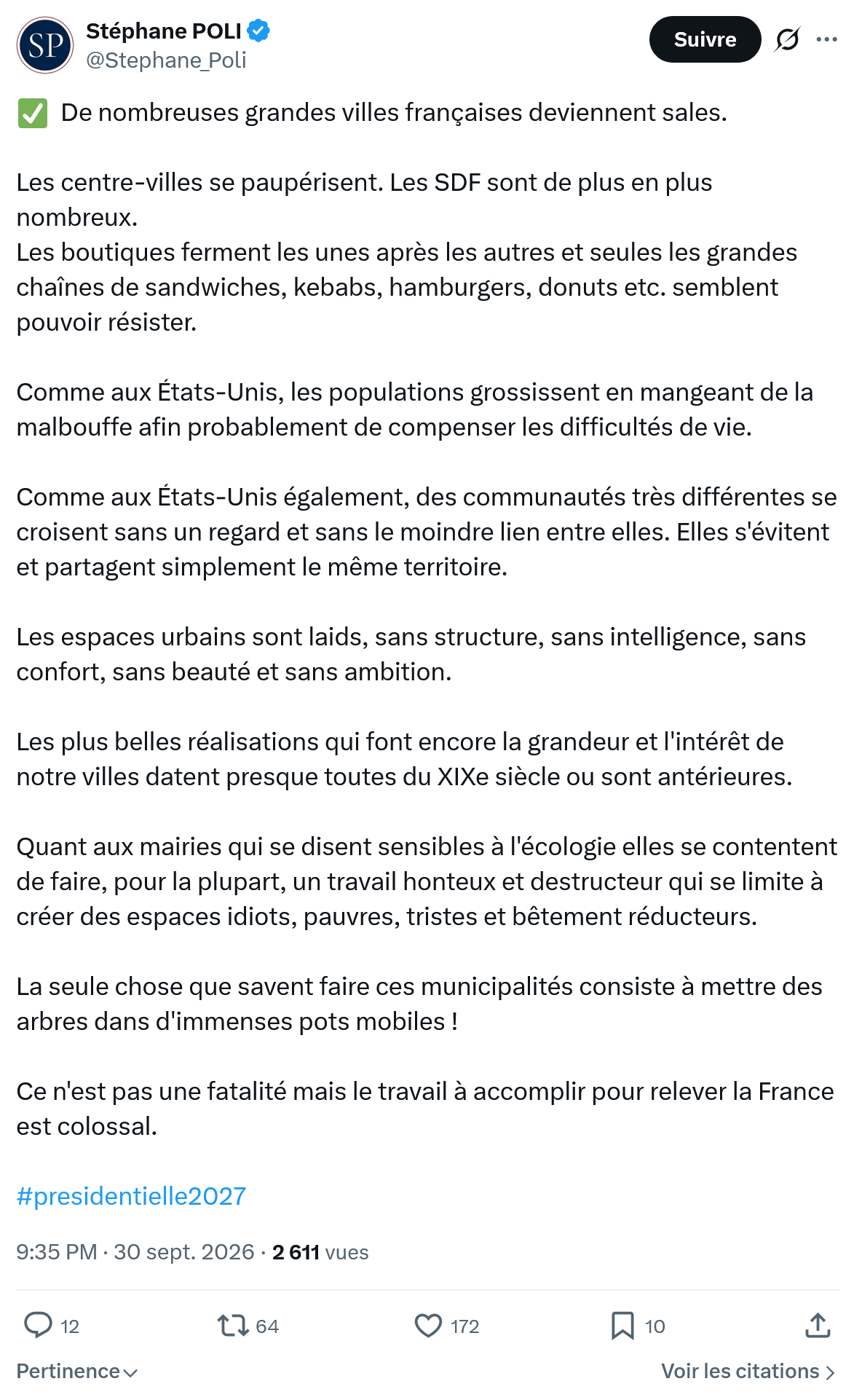 Stephane Poli: De nombreuses grandes...