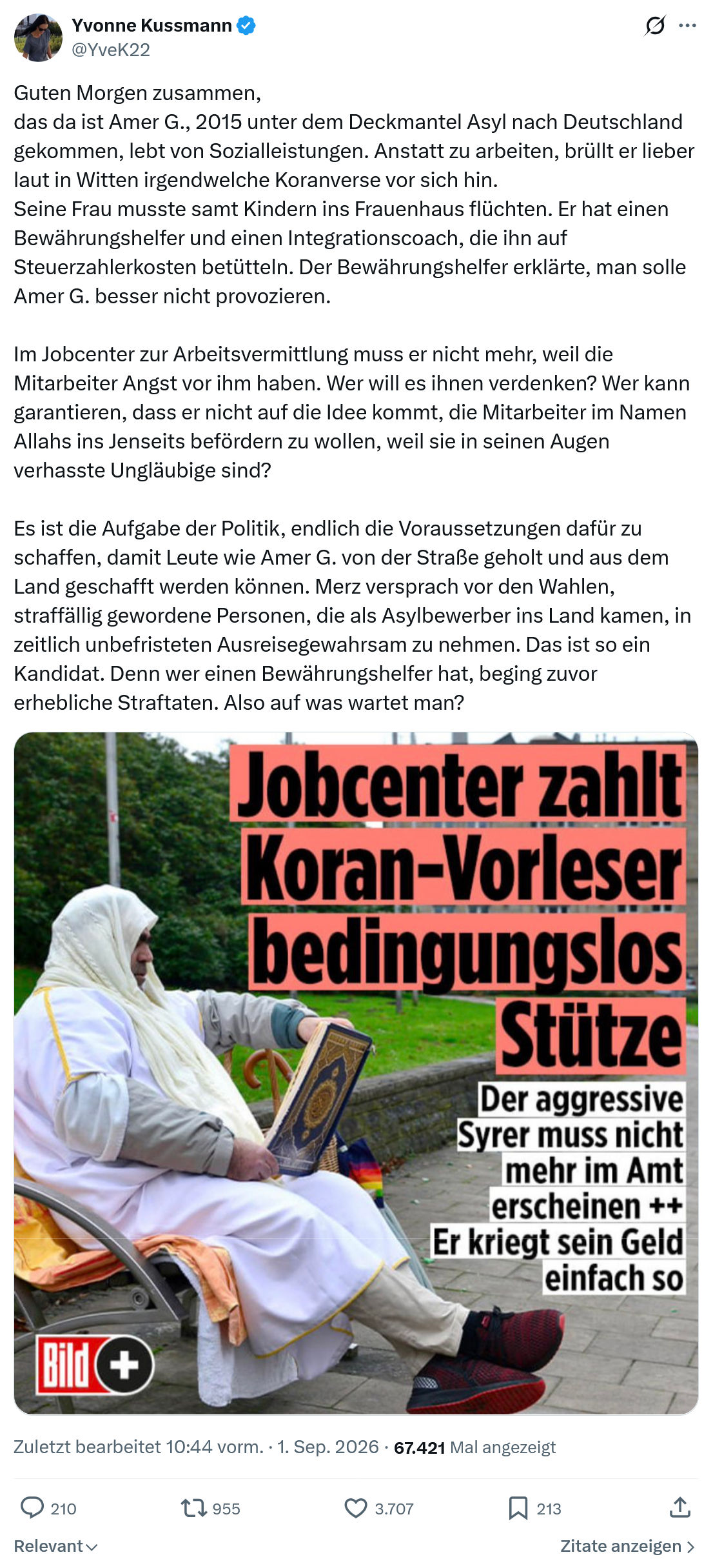 Yvonne Kussmann: Guten Morgen zusammen...