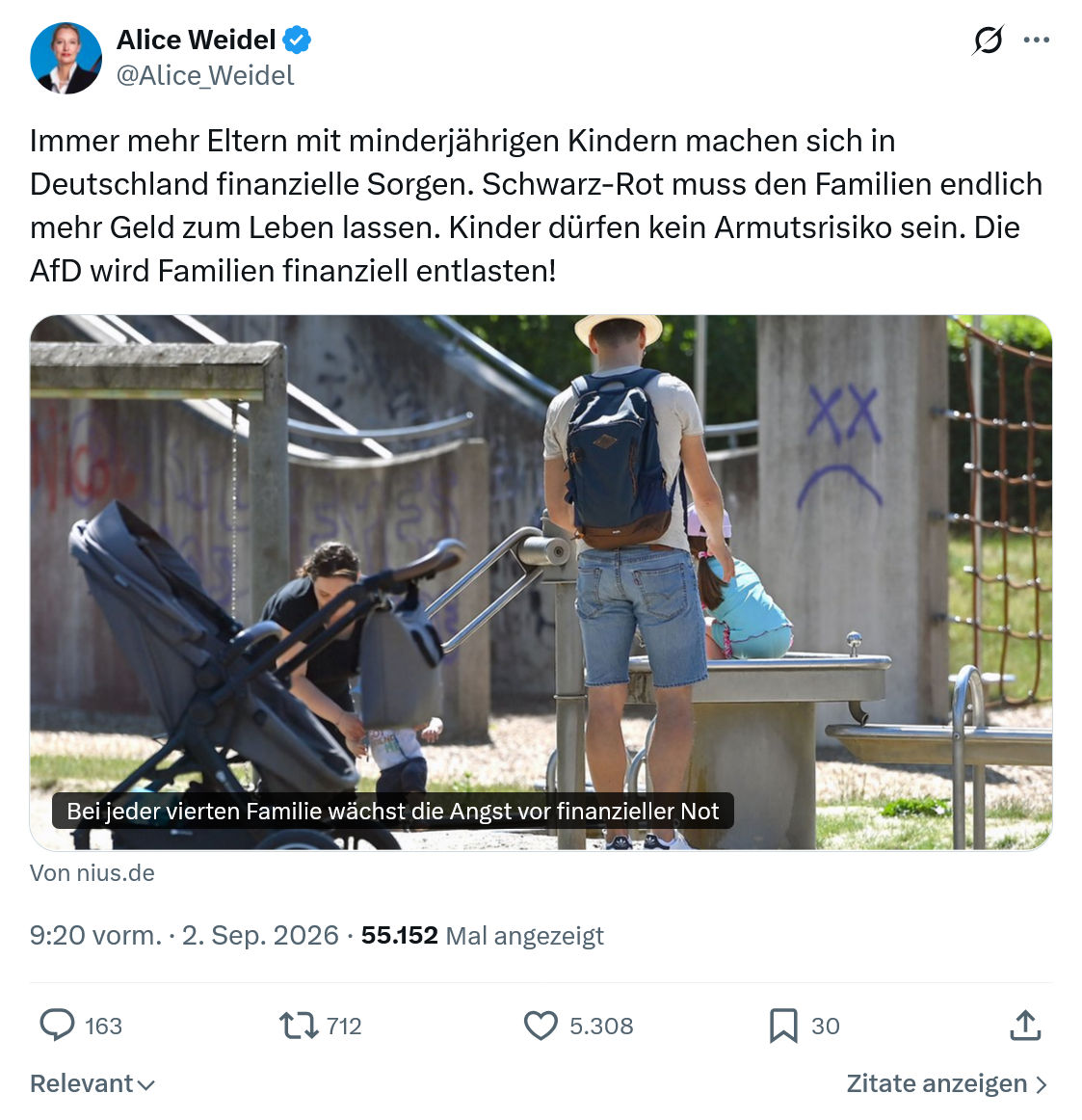 Alice Weidel: Immer mehr Eltern mit minderjährigen...