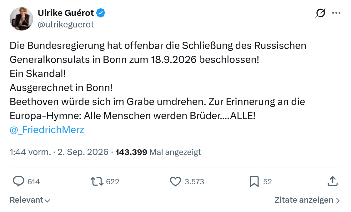 Ulrike Guérot: Die Bundesregierung hat offenbar...