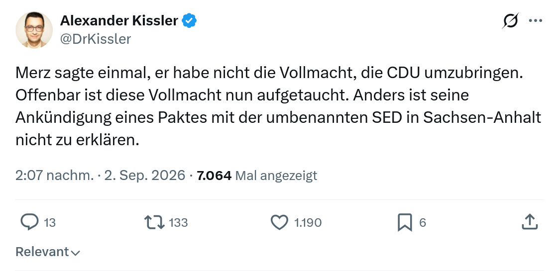 Alexander Kissler: Merz sagte einmal...