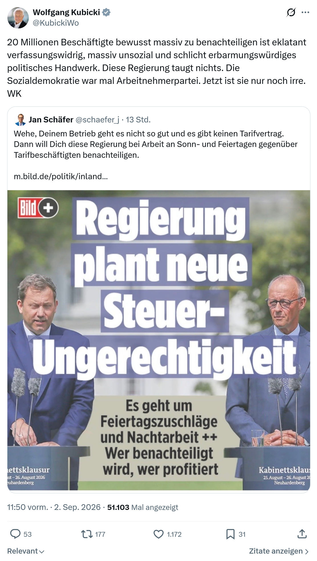 Wolfgang Kubicki: 20 Millionen Beschäftigte...