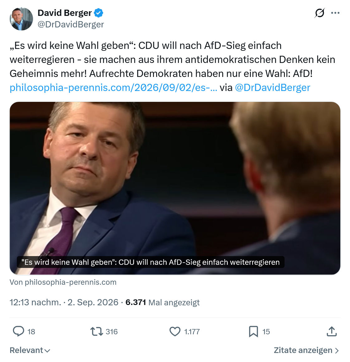 David Berger: „Es wird keine Wahl geben“...