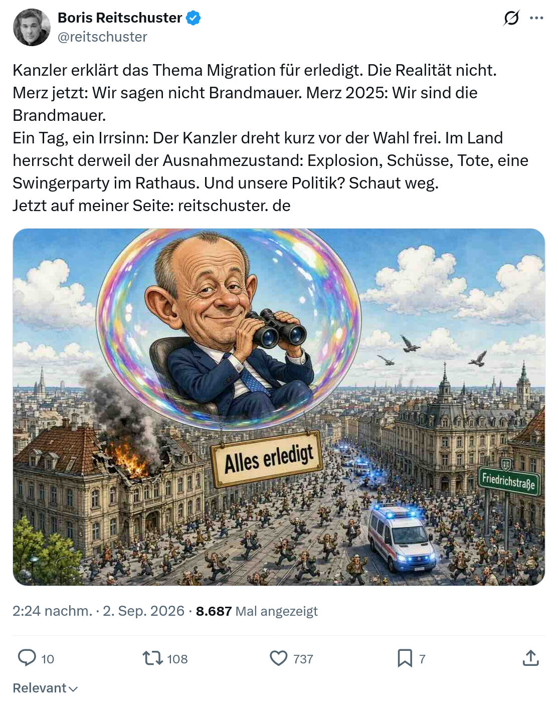 Boris Reitschuster: Kanzler erklärt das Thema Migration...