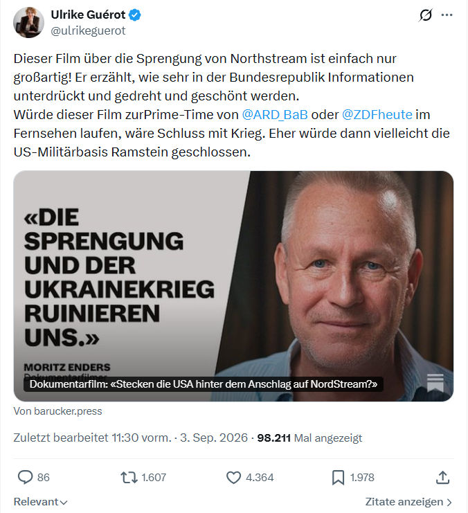 Ulrike Guérot: Dieser Film über die Sprengung...
