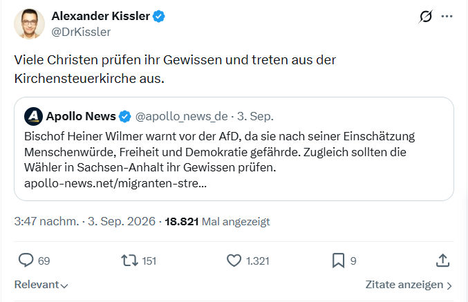 Alexander Kissler: Viele Christen prüfen ihr Gewissen...