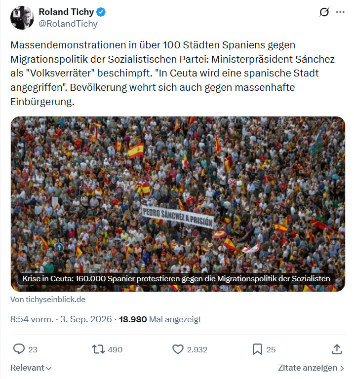 Roland Tichy: Massendemonstrationen...