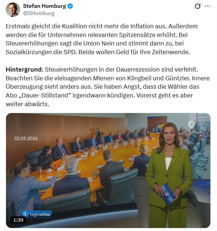 Stefan Homburg: Erstmals gleicht die Koalition...