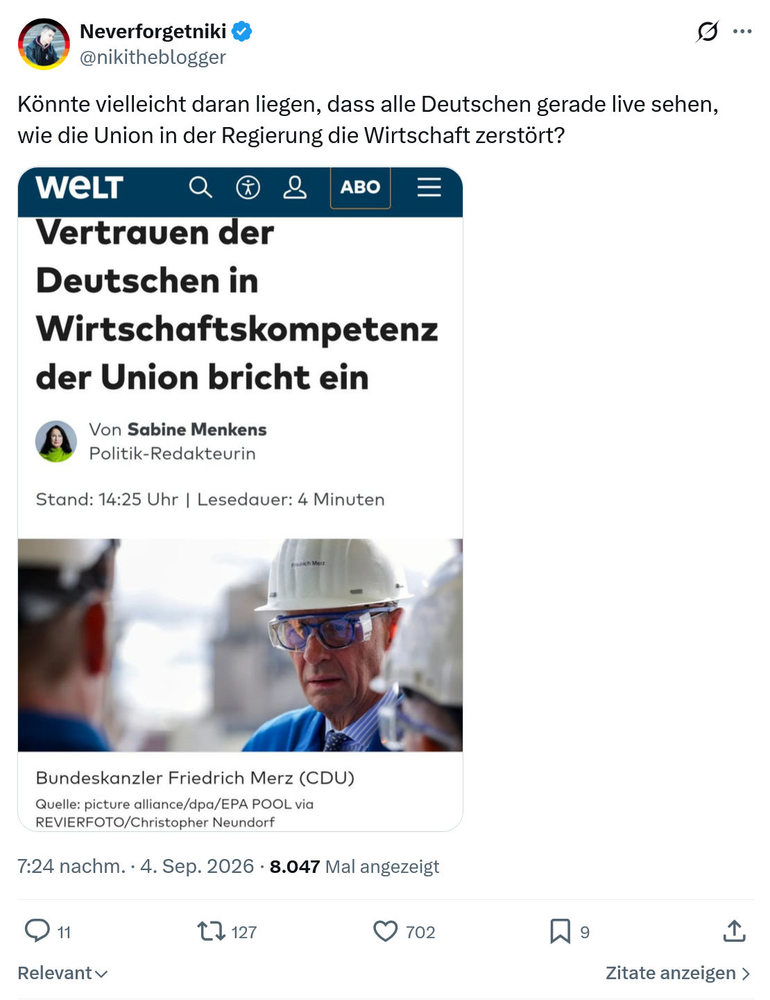 Neverforgetniki: Könnte vielleicht daran liegen...