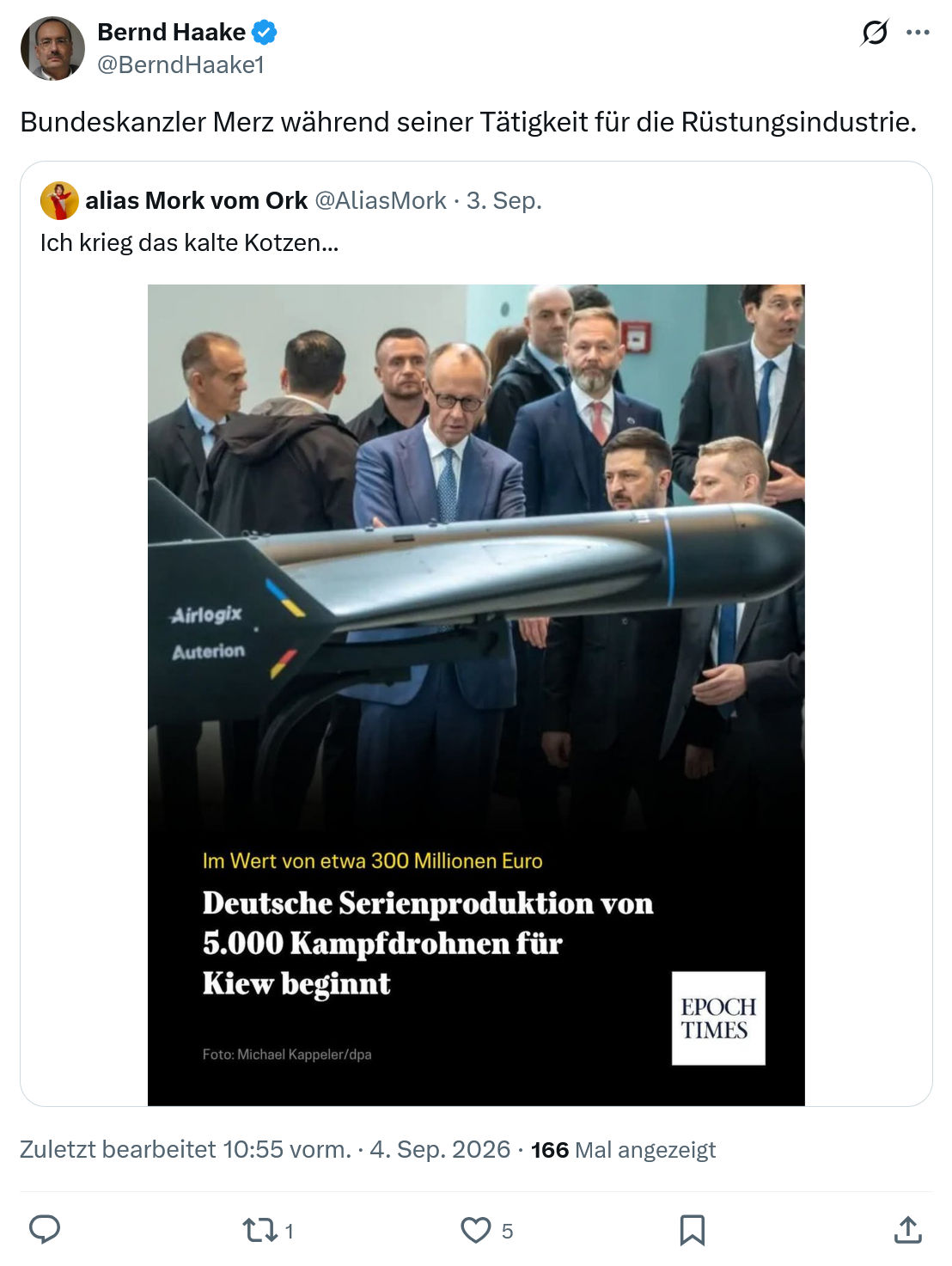 Bernd Haake: Bundeskanzler Merz während...