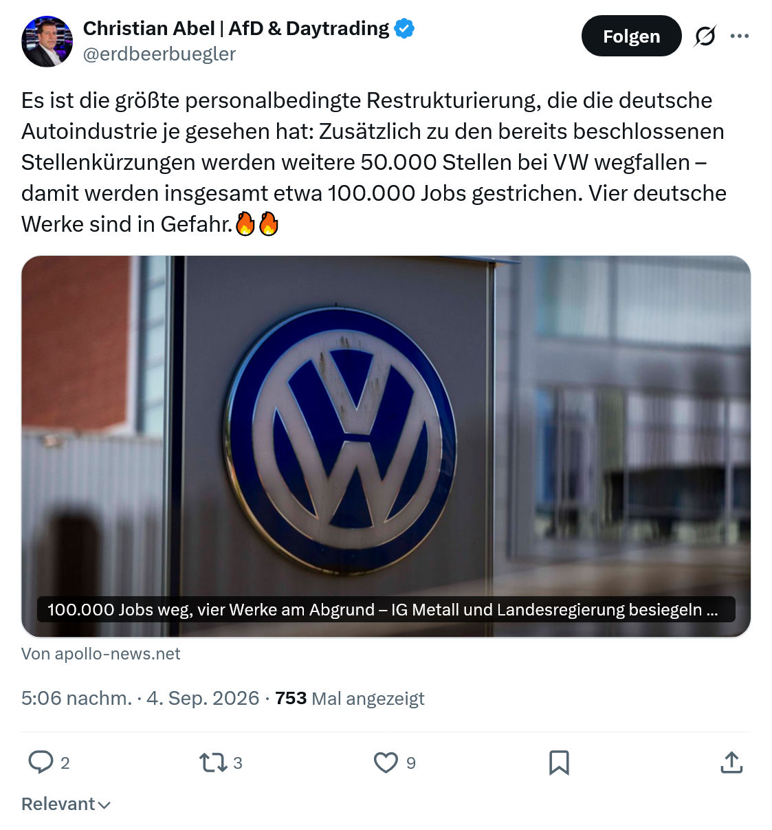 Christian Abel: Es ist die größte personalbedingte...