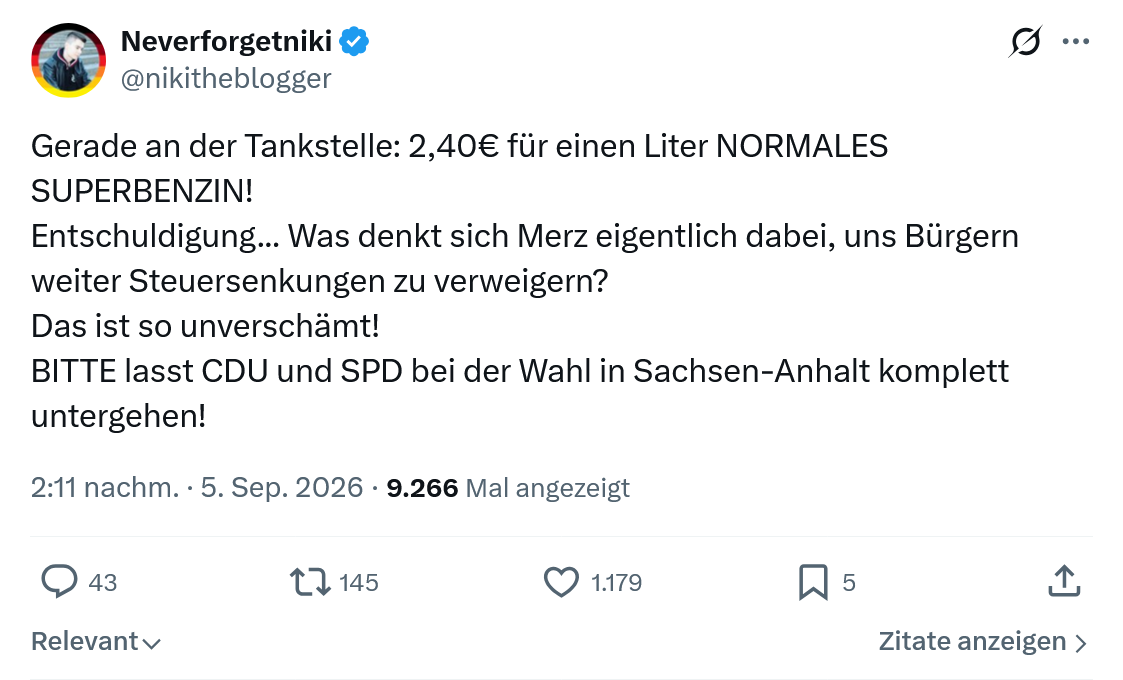 Neverforgetniki: Gerade an der Tankstelle...