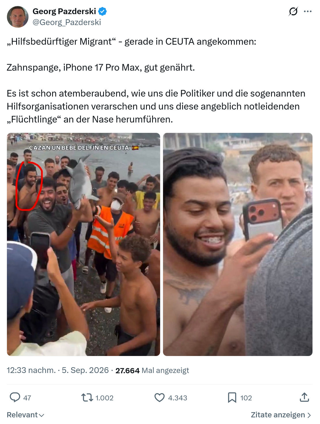 Georg Pazderski: „Hilfsbedürftiger Migrant“...