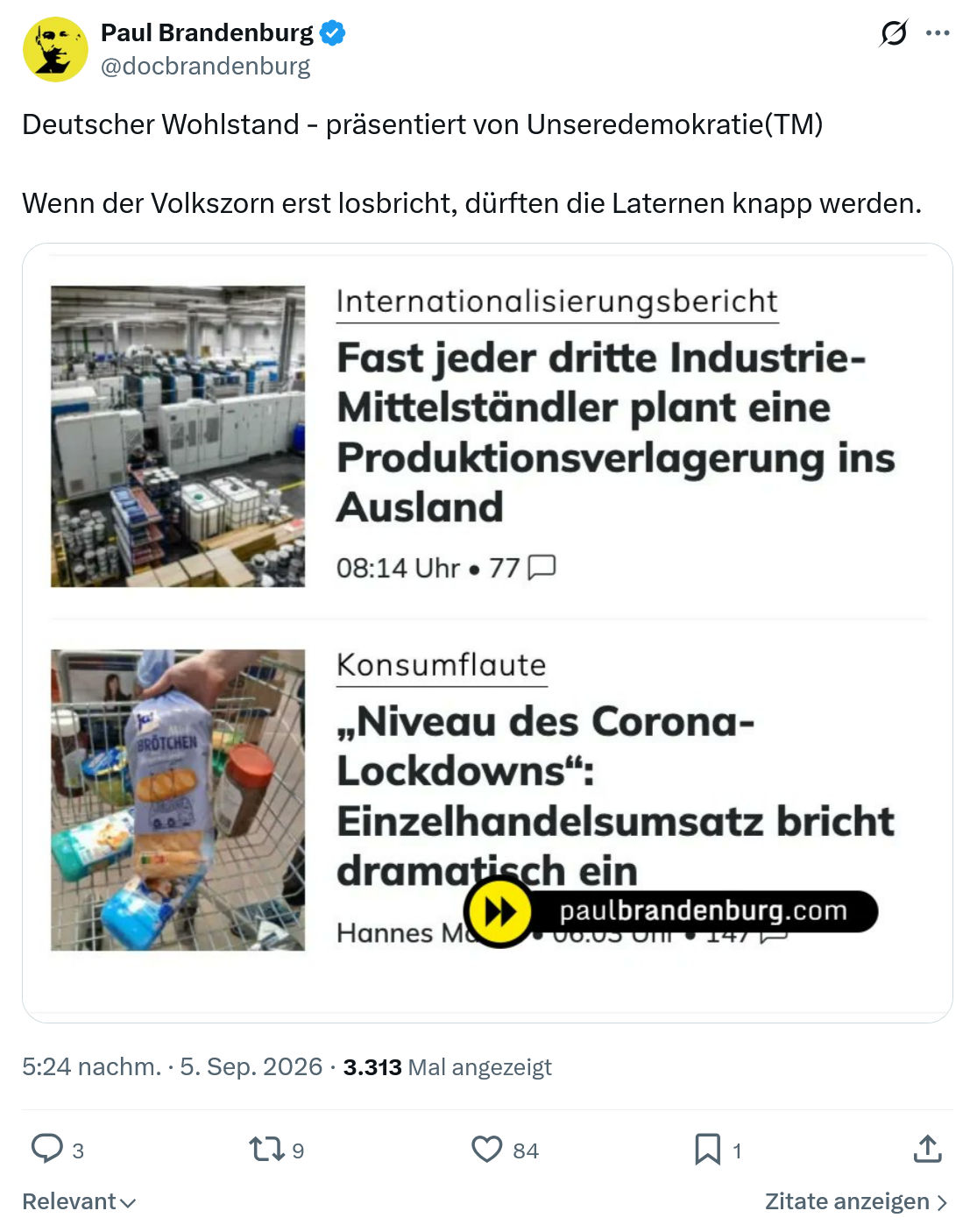 Paul Brandenburg: Deutscher Wohlstand - präsentiert...