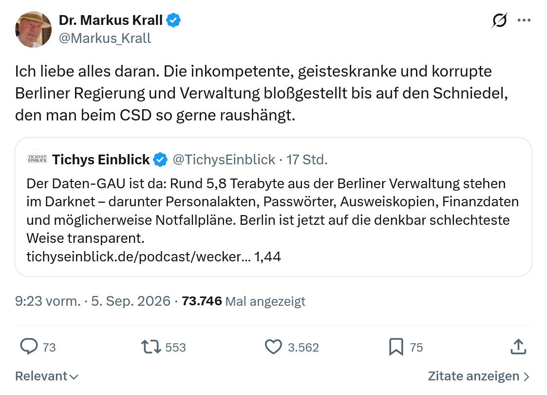 Markus Krall: Ich liebe alles daran...
