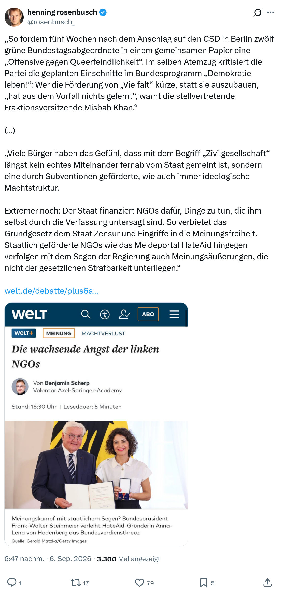 henning rosenbusch: So fordern fünf Wochen...