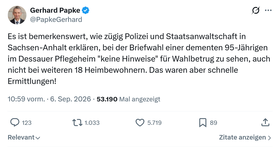 Gerhard Papke: Es ist bemerkenswert...