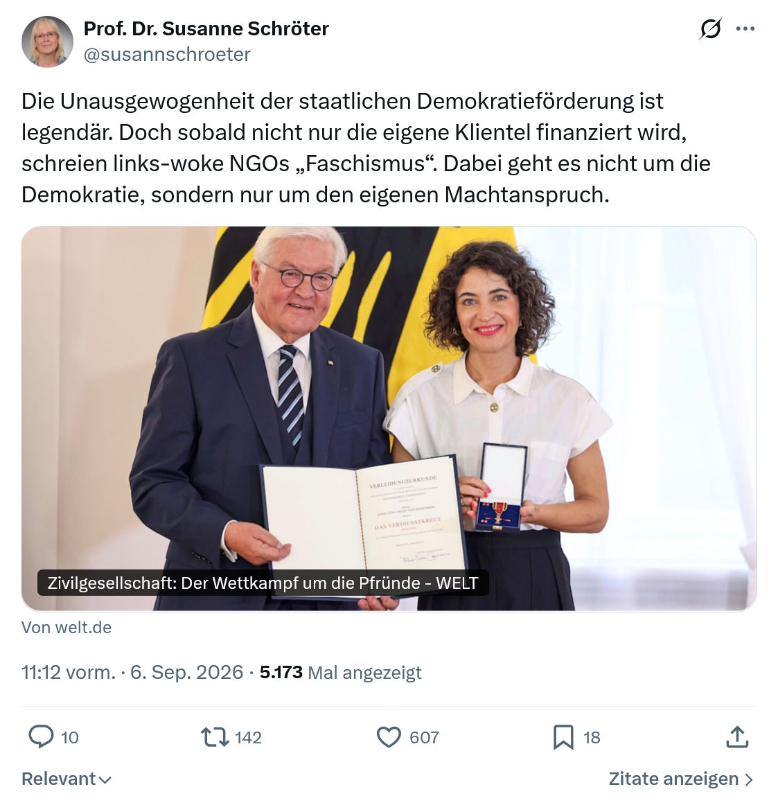 Susanne Schröter: Die Unausgewogenheit...