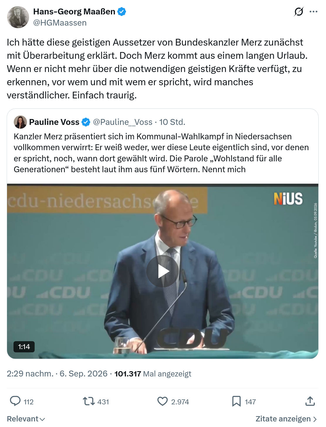 Hans-Georg Maaßen: Ich hätte diese geistigen Aussetzer...