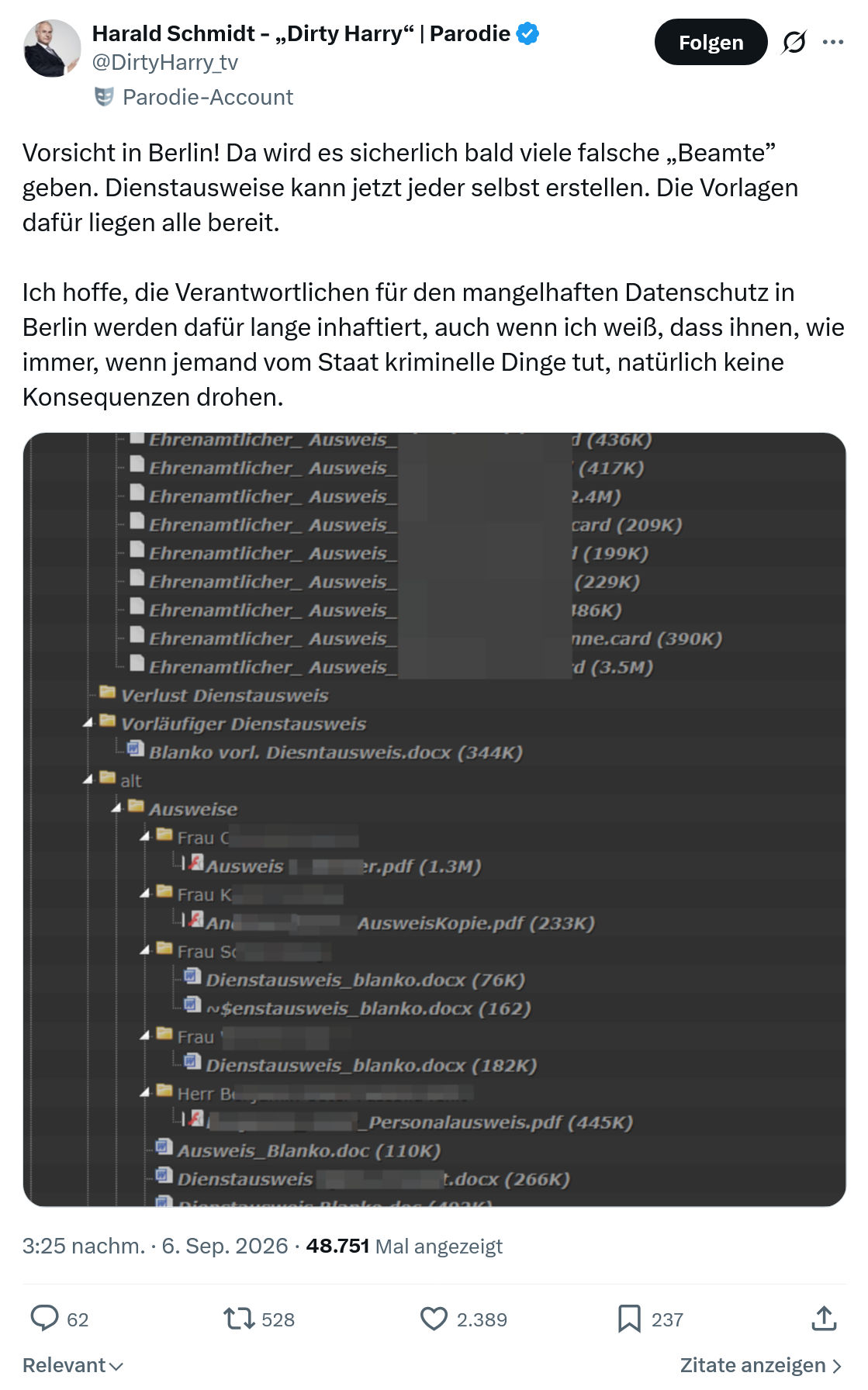 Harald Schmidt: Vorsicht in Berlin...