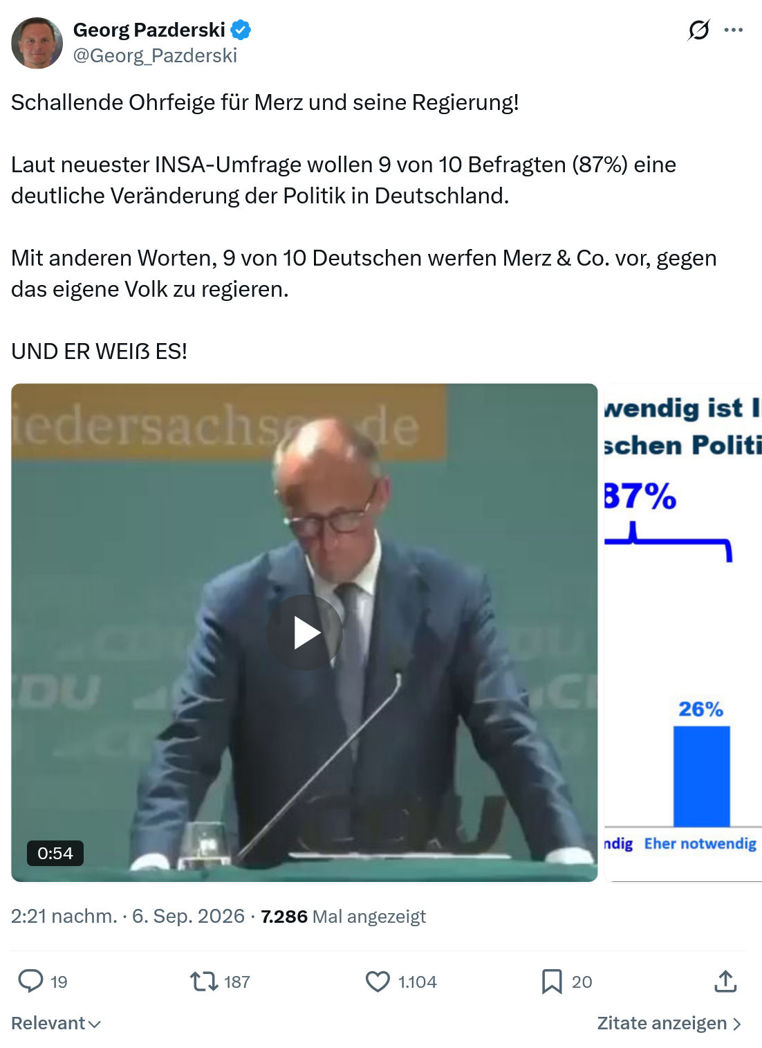Georg Pazderski: Schallende Ohrfeige für Merz...