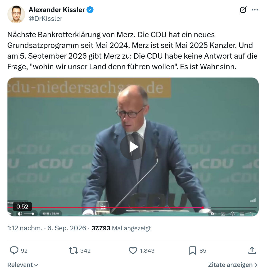 Alexander Kissler: Nächste Bankrotterklärung...