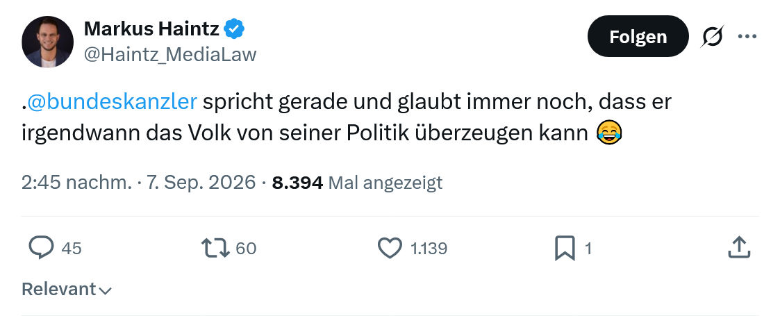 Markus Haintz: .@bundeskanzler spricht gerade...