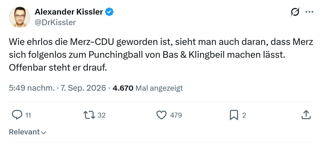 Alexander Kissler: Wie ehrlos die Merz-CDU...