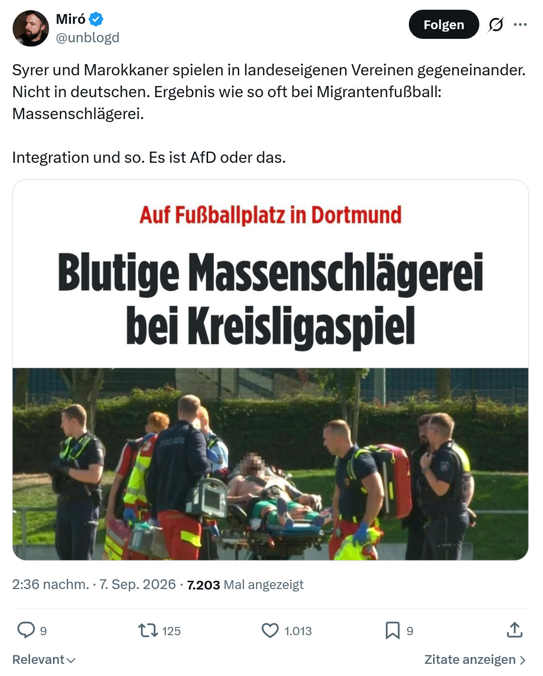 Miro Wolsfeld: Syrer und Marokkaner...