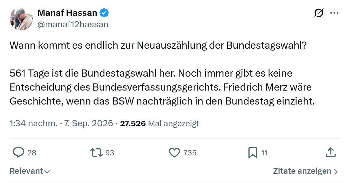 Manaf Hassan: Wann kommt es endlich...