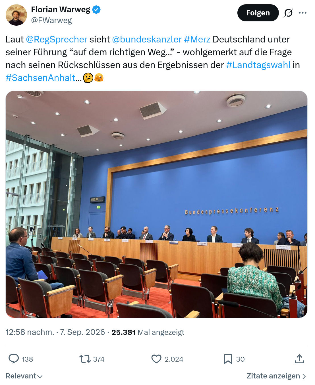 Florian Warweg: Laut @RegSprecher  sieht @bundeskanzler...