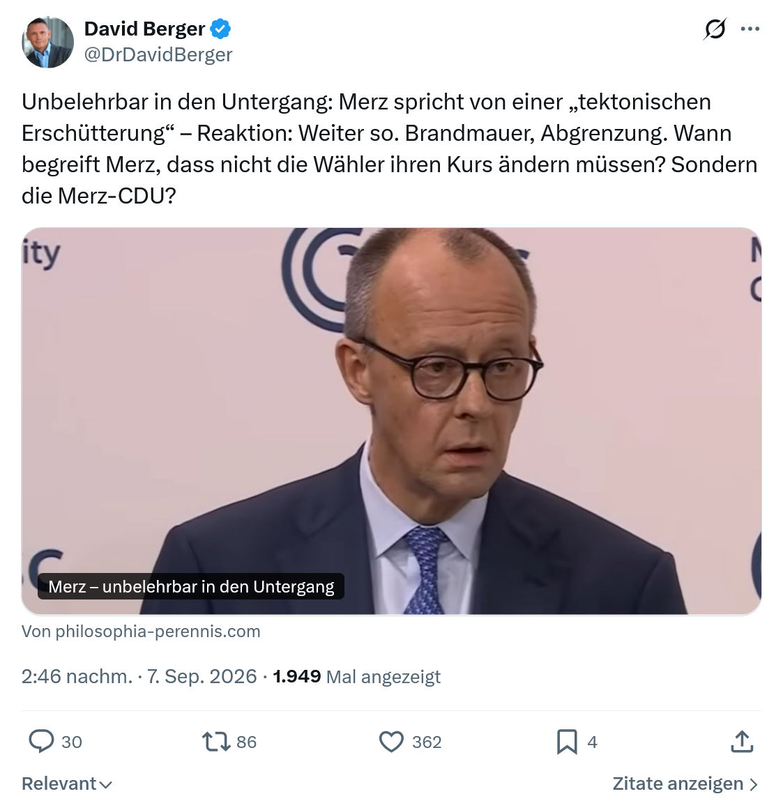 David Berger: Unbelehrbar in den Untergang...