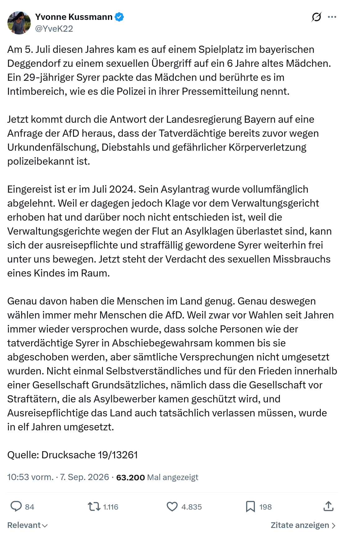 Yvonne Kussmann: Am 5. Juli diesen Jahres...