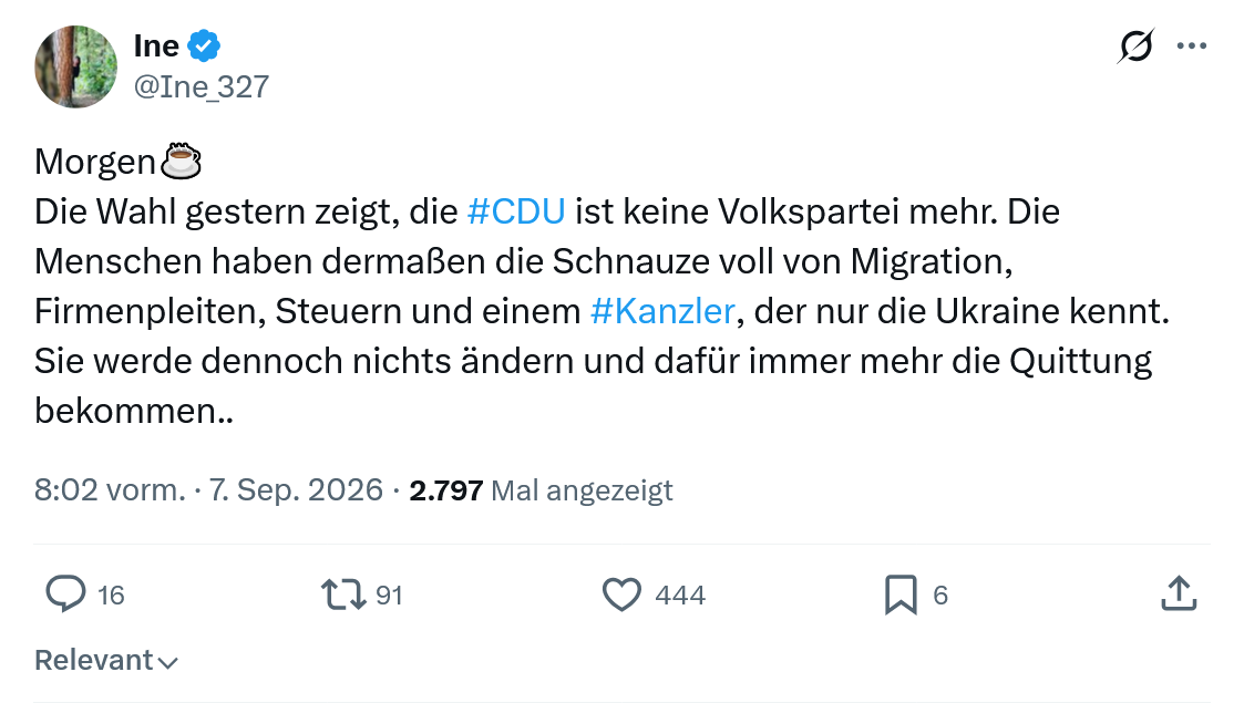 Ine: Die Wahl gestern zeigt...