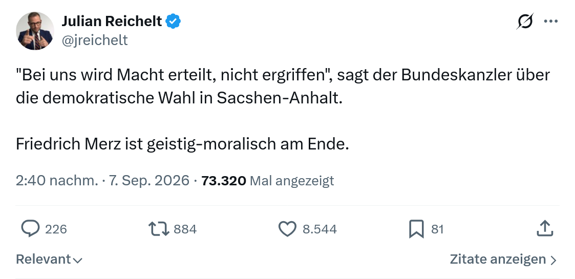 Julian Reichelt: Bei uns wird Macht erteilt...