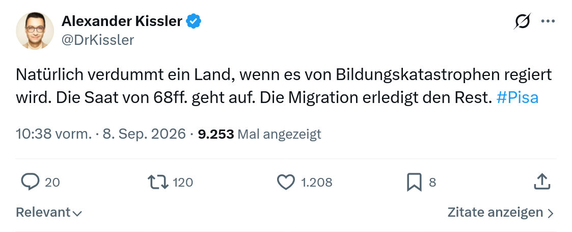 Alexander Kissler: Natürlich verdummt ein Land...