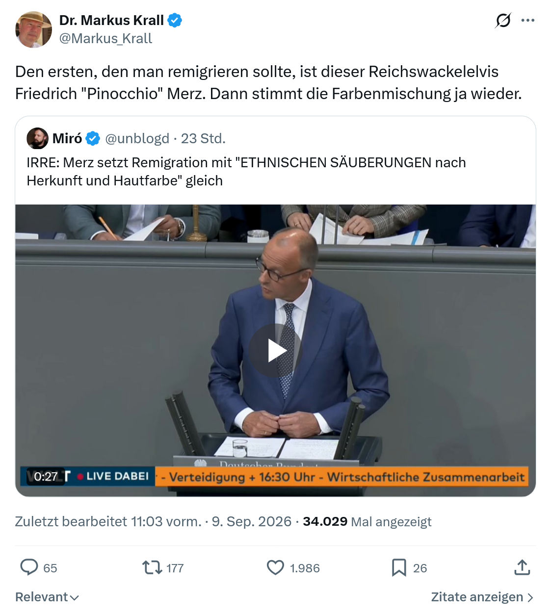 Markus Krall: Den ersten, den man remigrieren sollte...