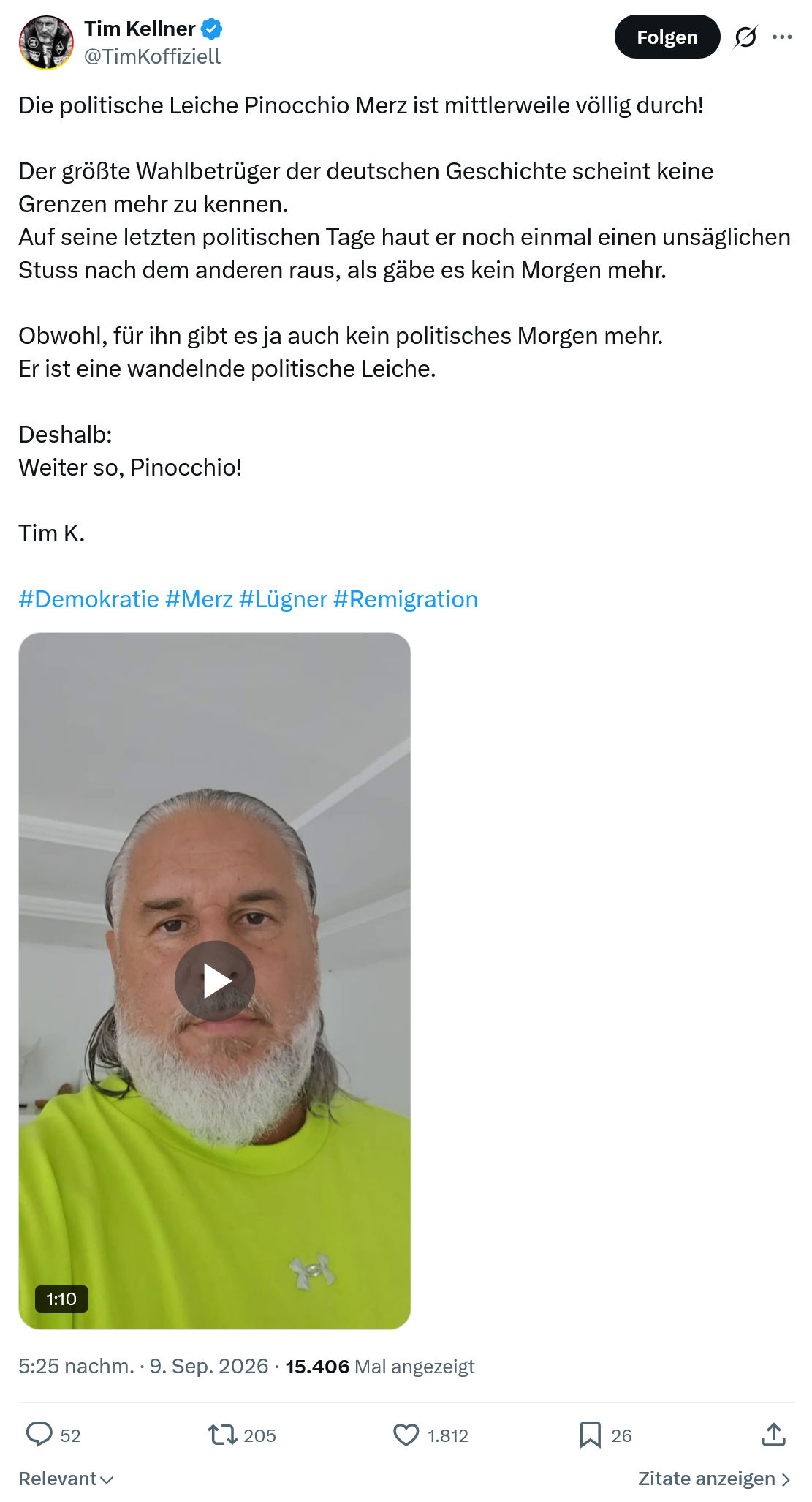 Tim Kellner: Die politische Leiche Pinocchio...